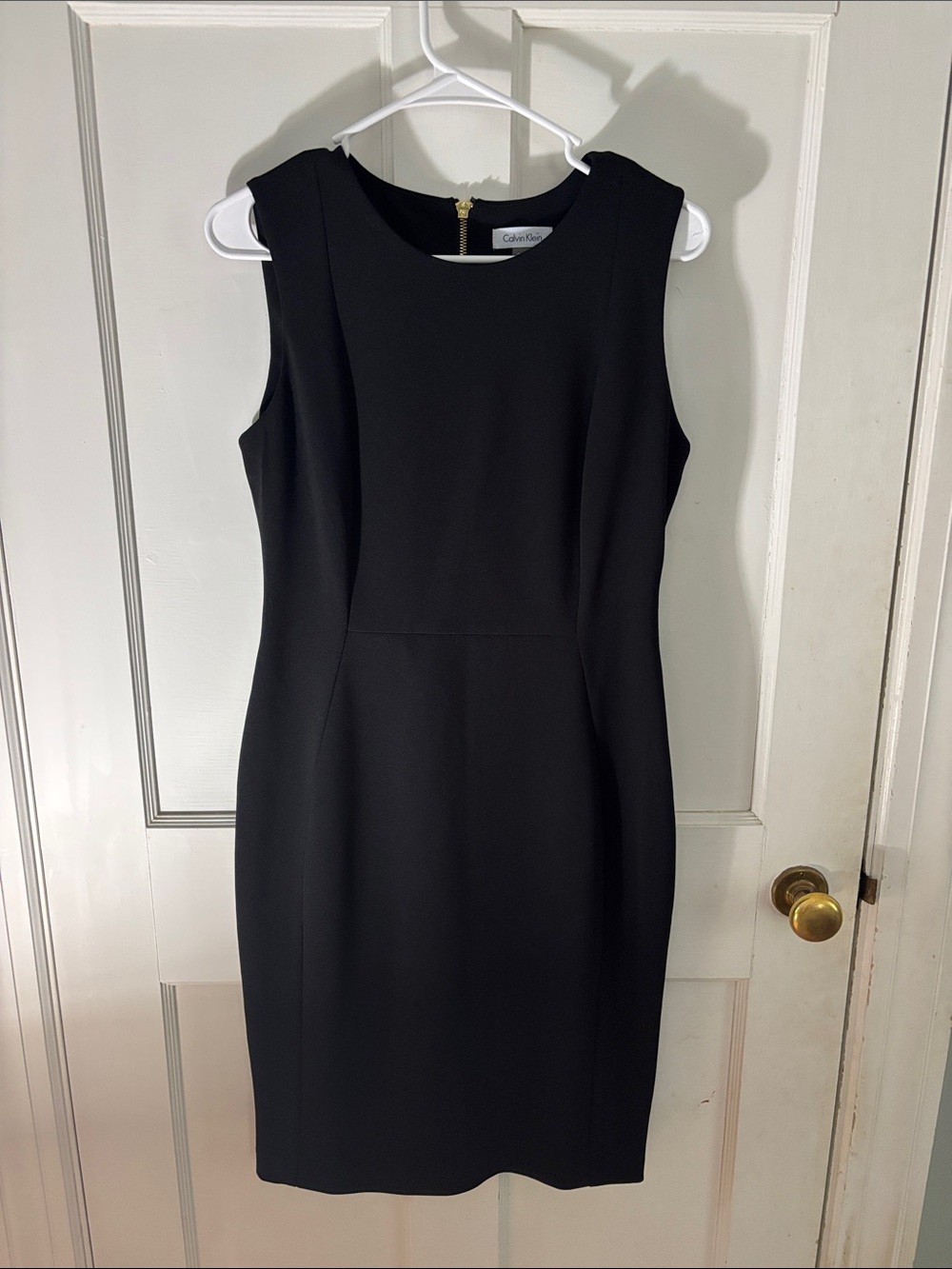 Calvin Klein Black Sleeveless Midi Sheath Dress